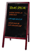 24 Hour Side Walk Sign - Fast production of A-Frame Sign, Sandwich Board, and Rewritible Chalk Board Sign (restaurant)